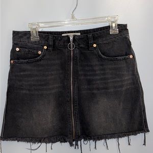 Free People Black Zip-up Miniskirt